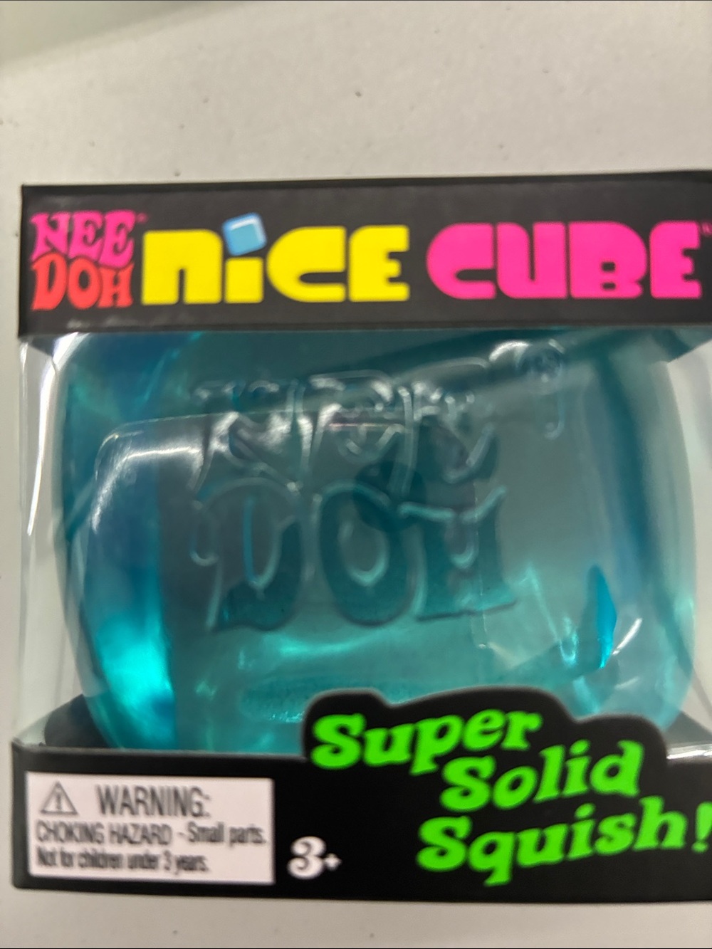 Nice Cube Clear Teal Squishy Toy